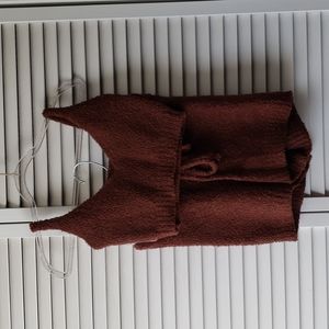 Fashion Nova Fuzzy Crop Top and Shorts Set